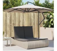 vidaXL Chaise longue double avec coussins gris clair résine tressée 368095