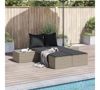 vidaXL Chaise longue double avec coussins gris clair résine tressée, chaise longue, chaise longue d'extérieur, lit de jour 368394 Gris G