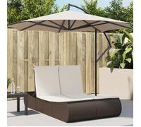 vidaXL Chaise longue double avec coussins marron résine tressée 368091