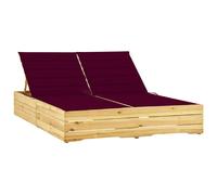 vidaXL Chaise longue double bois