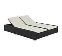 vidaXL Chaise longue double - Noir résine