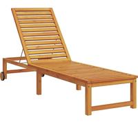 vidaXL Chaise longue Transat Bois d'acacia massif Marron 202 x 53 x 89 cm