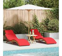 vidaXL Chaise Longue - Ensemble de 2 Marron