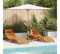 vidaXL, 2 chaises longues, bois massif d'acacia, couleur marron