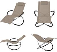 vidaXL Chaise longue Géométrique Acier Taupe - Chaise longue - Chaise longue de jardin - Chaise longue de relaxation extérieure - Chaise longue pliable
