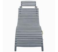 vidaXL Chaise longue Gris Bois massif Acacia