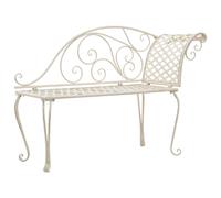 vidaXL Chaise longue de jardin 128 cm Métal antique blanc