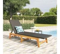 vidaXL Chaise longue Noir/marron Résine tressée/bois massif d'acacia319726 Noir G