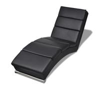 vidaXL Chaise longue Noir Similicuir