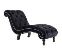 vidaXL Chaise longue pour salon, chambre et bureau – velours noir