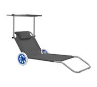 VidaXL Chaise longue pliable - Acier Gris