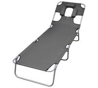 vidaXL Chaise longue pliable acier gris