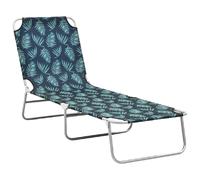 VIDAXL Chaise longue pliable acier motif de feuilles