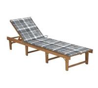 vidaXL Bain de soleil pliable avec support en acacia massif