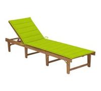 vidaXL Chaise longue pliable – bain de soleil avec support en acacia massif