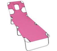 vidaXL Bain de soleil pliable avec coussin Acier Magento Rose