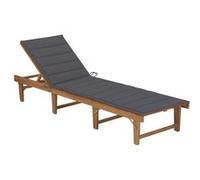 vidaXL Bain de soleil pliable – support en acacia massif