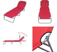 vidaXL Chaise longue Pliable avec Dossier Réglable Rouge - Chaise longue - Bains de soleil - Lit de soleil