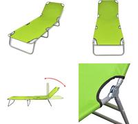 vidaXL Chaise longue Pliable avec Dossier Réglable Vert pomme - Chaise longue - Bain de soleil - Lit de soleil
