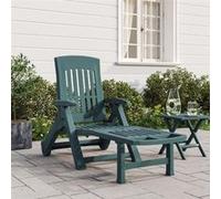 vidaXL Chaise longue pliante 364697 – Dossier réglable avec roulettes – Vert PP