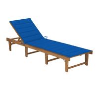 vidaXL Chaise longue pliable - Bleu royale acacia
