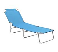 vidaXL Chaise longue pliable - Bleu turquoise