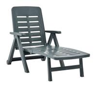 vidaXL Chaise longue pliante en plastique vert