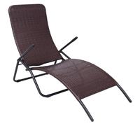 VIDAXL Chaise longue pliable résine tressée marron
