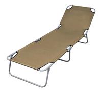 vidaXL Chaise longue pliable - Taupe