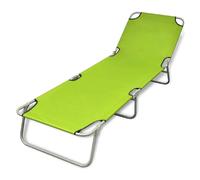 vidaXL Chaise longue pliable - Vert Pomme