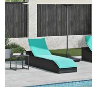 vidaXL Chaise longue pliante avec support et espace de rangement Noir Poly-Rattan 4104228