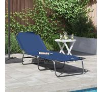 vidaXL Chaise longue pliante Bleu 188 x 57 x 86,5 cm Polyester