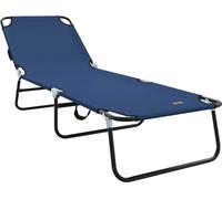 vidaXL Chaise longue pliante bleue 188 x 57 x 86,5 cm en polyester