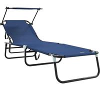 vidaXL Chaise longue pliante bleue 190 x 57 x 81 cm Oxford