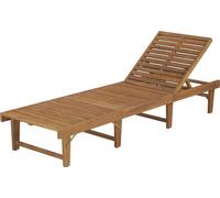 vidaXL Chaise longue pliante en acacia massif L61 H86 cm non empilable Marron