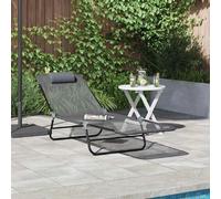 vidaXL Bain de soleil pliable Gris 182 x 55 x 85,5 cm Textilène