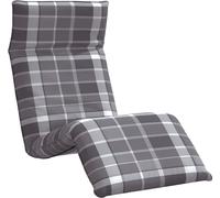 vidaXL Chaise longue pliante Gris à carreaux 175x54x8,5cm Tissu Oxford
