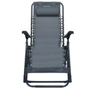 vidaXL Chaise longue pliante Gris Textiline