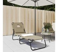 vidaXL Chaise Longue Pliante Taupe