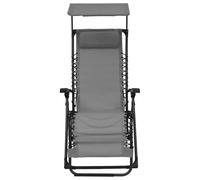 vidaXL Chaise longue pliante Textilène gris
