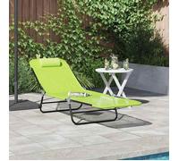 vidaXL Chaise longue pliante verte 182 x 55 x 85,5 cm en Textilene