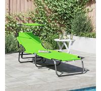 vidaXL Chaise longue pliante Vert 190 x 57 x 81 cm oxford