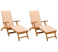 vidaXL Chaise longue réglable et pliable, lot de 2, 55 x 146 x 91 cm
