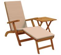 vidaXL Chaise longue réglable et pliable, lot de 2, taupe