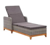 vidaXL Chaise longue résine et acacia
