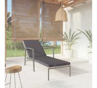 vidaXL Chaise longue Résine tressée avec coussin