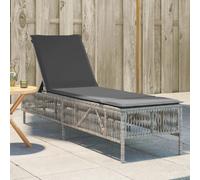 VidaXL Chaise Longue Résine Tressée - Gris Clair