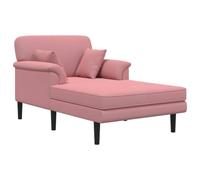 vidaXL Chaise Longue Rose Velours