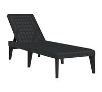 vidaXL Chaise longue Anthracite 186x60x29 cm PP