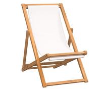 vidaXL Chaise longue teck 56x105x96 cm Crème